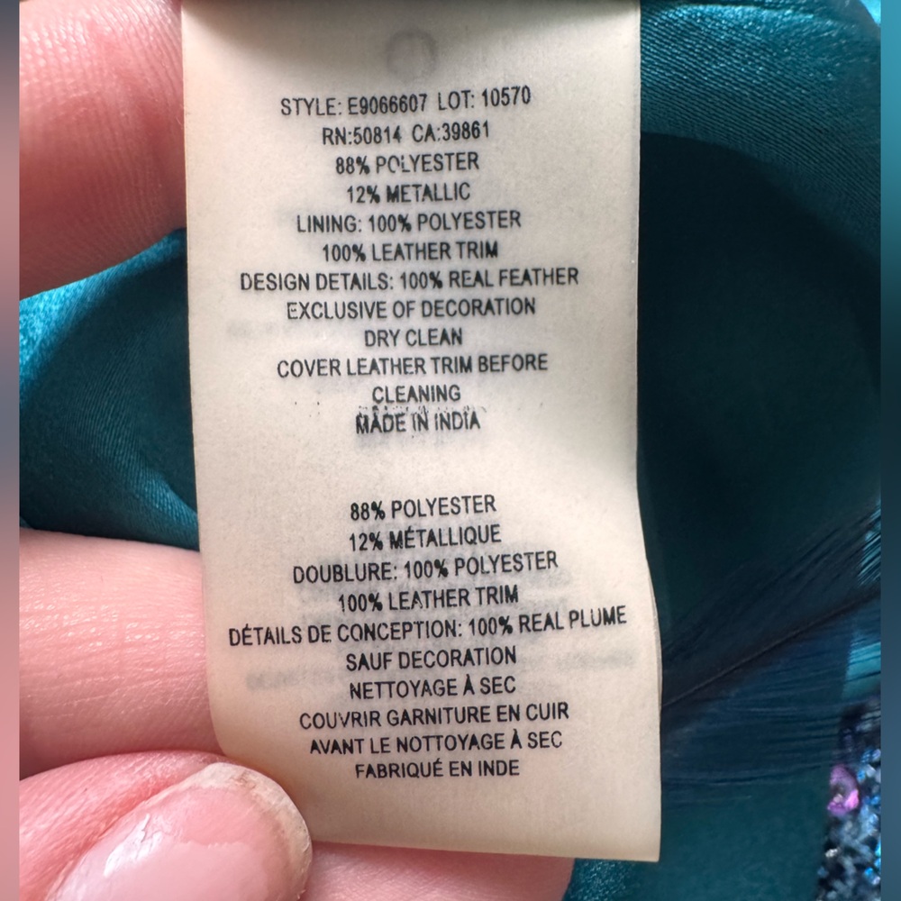 Elie Tahari Lyra Shift Dress Teal-Blue Sleeveless Feather Hem Mini Dress Luxury - Picture 5 of 11